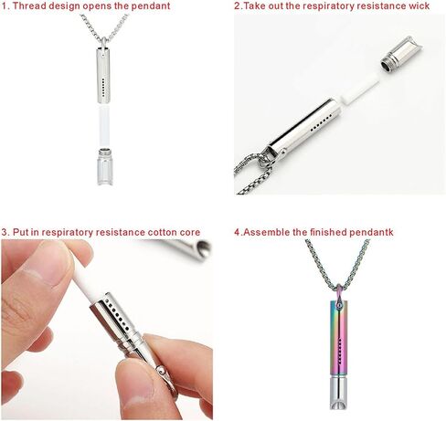 Breathing Necklace for Quitting Smoking & Anxiety Relief – Smokeless Inhaler Necklace with Filter Cotton, Vape Alternative, Stainless Steel Mindful Breathing Tool in Saudi Arabia