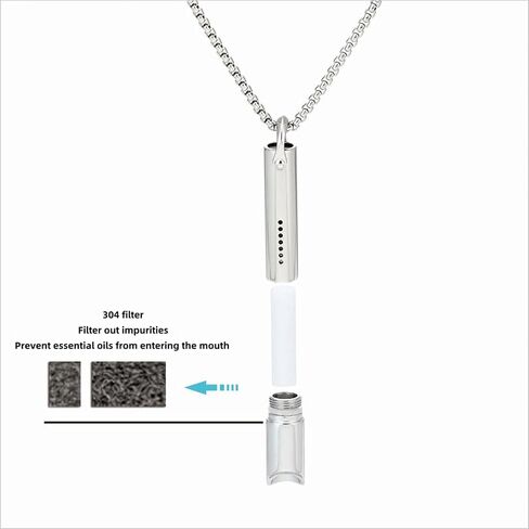 Breathing Necklace for Quitting Smoking & Anxiety Relief – Smokeless Inhaler Necklace with Filter Cotton, Vape Alternative, Stainless Steel Mindful Breathing Tool in Saudi Arabia