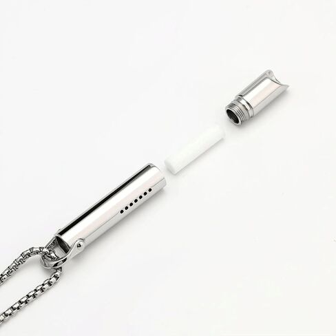 Breathing Necklace for Quitting Smoking & Anxiety Relief – Smokeless Inhaler Necklace with Filter Cotton, Vape Alternative, Stainless Steel Mindful Breathing Tool in Saudi Arabia