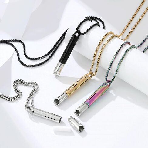 Breathing Necklace for Quitting Smoking & Anxiety Relief – Smokeless Inhaler Necklace with Filter Cotton, Vape Alternative, Stainless Steel Mindful Breathing Tool in Saudi Arabia