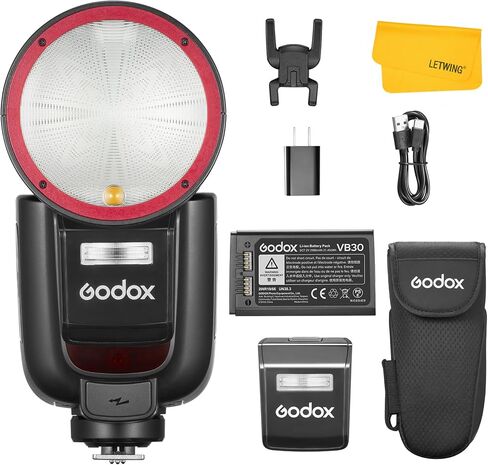 GODOX V1ProCU V1Pro-CU Flash for Canon, 2.4G TTL Flash HSS 1/8000s, 2980mAh Li-ion Battery, Detachable Sub Flash SU-1, External Flash Speedlite Compatible for Canon Camera(USA Version) in Saudi Arabia
