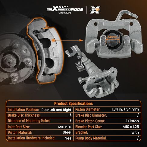 maXpeedingrods 19-B2069 19-B2068 Rear Left and Right Disc Brake Caliper Assembly Compatible With Honda Accord 1998-2007, for Acura TSX All Models 2004-2008 in Saudi Arabia