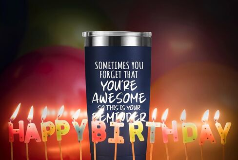 Inspirational Gifts for Men Coworker Friends Who Have Everything - Sometimes You Forget Your Awesome 20oz Navy Blue Tumbler, Fathers Day Birthday Gift for Dad, Husband, Boyfriend, Coffee Mug in Saudi Arabia