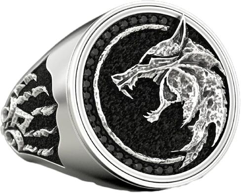 Wolf Ring, Wolf Paw Ring for Men, Norse Viking Wolf Animal Ring Wolf Jewelry, Celtic Wolf Claw Ring Hip Hop Wolf Head Band Ring Punk Wolf Ring for mens in Saudi Arabia