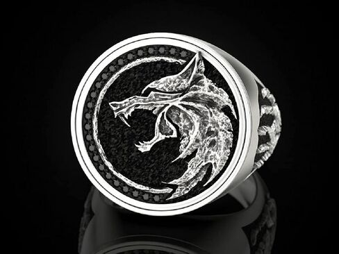 Wolf Ring, Wolf Paw Ring for Men, Norse Viking Wolf Animal Ring Wolf Jewelry, Celtic Wolf Claw Ring Hip Hop Wolf Head Band Ring Punk Wolf Ring for mens in Saudi Arabia