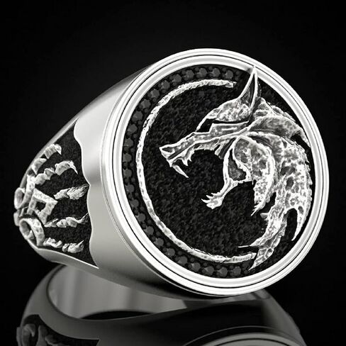 Wolf Ring, Wolf Paw Ring for Men, Norse Viking Wolf Animal Ring Wolf Jewelry, Celtic Wolf Claw Ring Hip Hop Wolf Head Band Ring Punk Wolf Ring for mens in Saudi Arabia