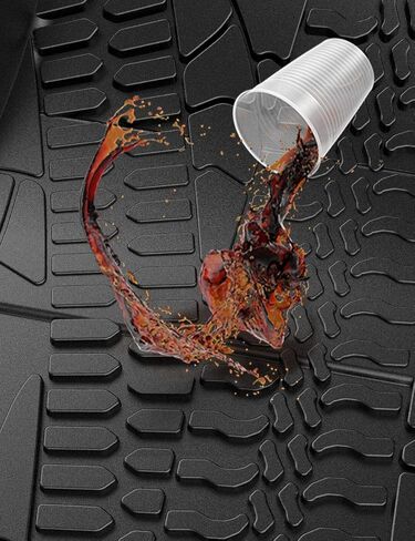 JOYTUTUS Floor Mats Compatible with 2020-2024 Gladiator JT, OEM 82215626AB TPE All Weather Protection Floor Mats, Floor Liners Front & Rear Complete Set, Custom Fit in Kuwait