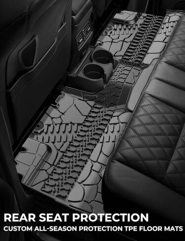 JOYTUTUS Floor Mats Compatible with 2020-2024 Gladiator JT, OEM 82215626AB TPE All Weather Protection Floor Mats, Floor Liners Front & Rear Complete Set, Custom Fit in Kuwait