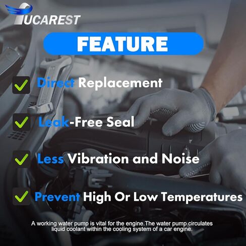 TUCAREST AW5104 مجموعة مضخة المياه ث/طوقا (مقابل 4.8L 5.3L 6.0L V8) تناسب BU-MICH RAINIER/CA-DILLAC ESCALADE CHEVY Avalanche Express Silverado Tahoe G-MC Envoy Yukon Savana Sierra 1500/Hu-Mmer H2 in Saudi Arabia