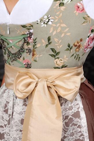 Edelnice Trachtenmoden 2-Piece Dirndl Dress Authentic Bavarian Floral Exlusive (36 (US6)) Green in Kuwait