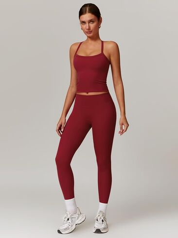 Workout Sets for Women 2 Piece Sports Bra Tank Top High Waist Booty Lifting Leggings Gym Yoga Active Wear Outfits in Kuwait