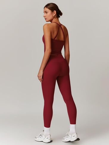 Workout Sets for Women 2 Piece Sports Bra Tank Top High Waist Booty Lifting Leggings Gym Yoga Active Wear Outfits in Kuwait