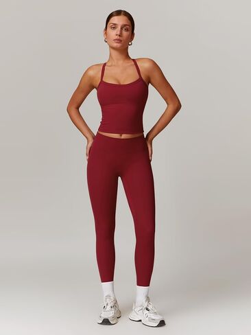 Workout Sets for Women 2 Piece Sports Bra Tank Top High Waist Booty Lifting Leggings Gym Yoga Active Wear Outfits in Kuwait