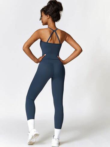 Workout Sets for Women 2 Piece Sports Bra Tank Top High Waist Booty Lifting Leggings Gym Yoga Active Wear Outfits in Kuwait