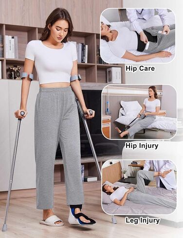 Deyeek Women's Tear Away Pants for Hip Replacement After Surgery Post Surgery Pants for Women Easily Touch 2 Sides Closure in Kuwait