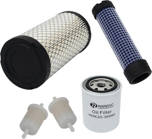 Filter Maintenance Kit K1211-82320 12581-43012 HHK20-36990 Air/Fuel/Oil/Hyd Compatible with Kubota BX22 BX23 BX24 BX25 BX25DLB BX2200 BX2230 BX2350 BX2360 BX2370 Oil Change Kit in Kuwait