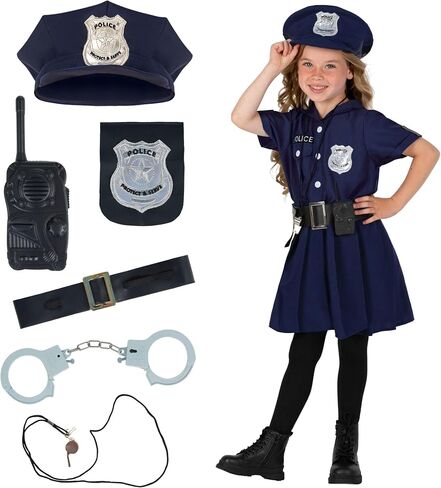 Morph Police Officer Costume For Girls, Cop Costume For Girls, Girl Police Officer Costumes Blue, Kids Halloween Costumes in Kuwait