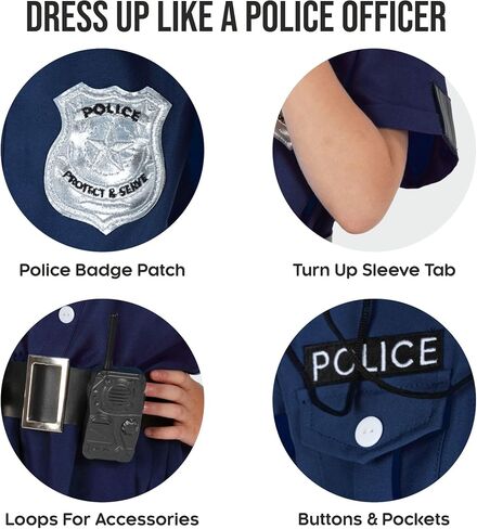 Morph Police Officer Costume For Girls, Cop Costume For Girls, Girl Police Officer Costumes Blue, Kids Halloween Costumes in Kuwait