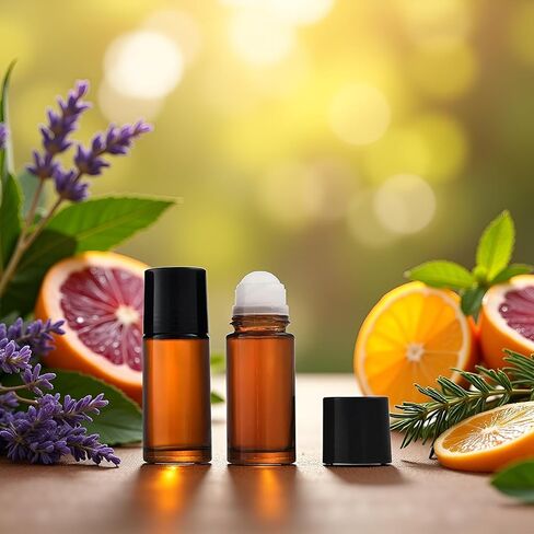2 Pcs Brown 50ml Glass Essential Oil Roller Bottles Refillable Roll on Bottles Empty Deodorant Bottle Containers Rollerball Bottle for Fragrance, Refillable Containers Accessories in Saudi Arabia