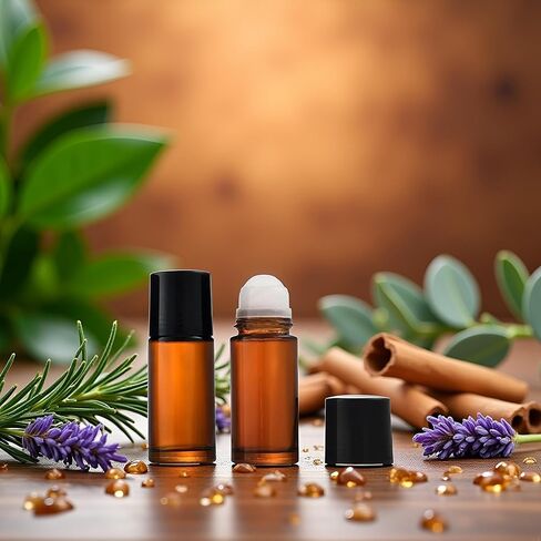 2 Pcs Brown 50ml Glass Essential Oil Roller Bottles Refillable Roll on Bottles Empty Deodorant Bottle Containers Rollerball Bottle for Fragrance, Refillable Containers Accessories in Saudi Arabia