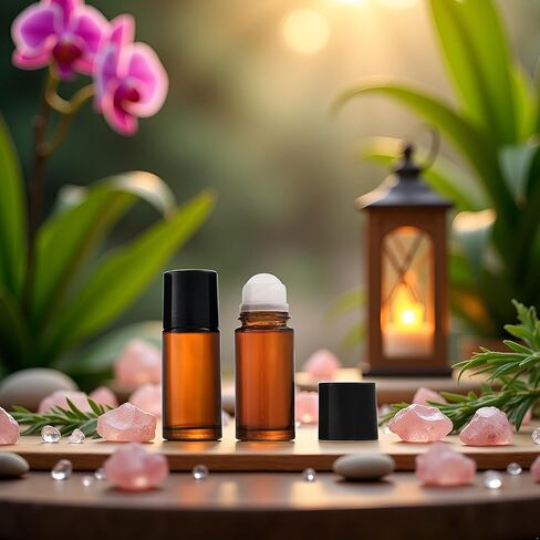 2 Pcs Brown 50ml Glass Essential Oil Roller Bottles Refillable Roll on Bottles Empty Deodorant Bottle Containers Rollerball Bottle for Fragrance, Refillable Containers Accessories in Saudi Arabia