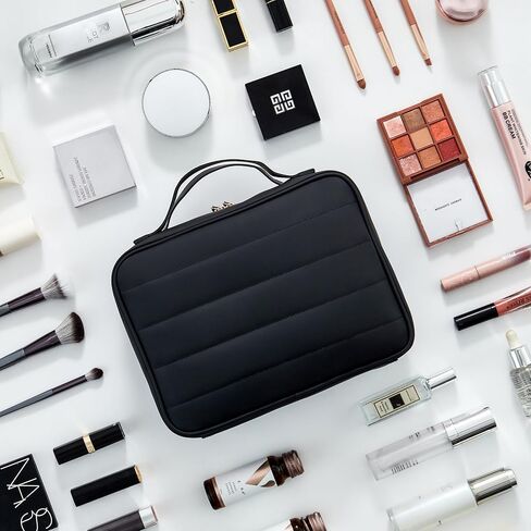 Toiletry Bag, Travel Bag for Women & Men, Portable Cosmetic Bag with Hanging Hook, Durable, Waterproof for Shampoo, Makeup, Essentials, Toiletries Acessories (Black) in Saudi Arabia