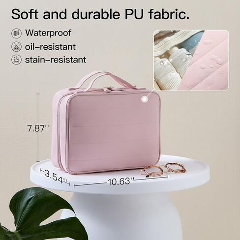 Toiletry Bag, Travel Bag for Women & Men, Portable Cosmetic Bag with Hanging Hook, Durable, Waterproof for Shampoo, Makeup, Essentials, Toiletries Acessories (Black) in Saudi Arabia