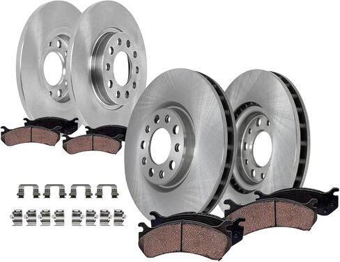 Detroit Axle - Brake Kit لعام 2015 2015 2017 Chrysler 200 ، وسادات الفرامل السيراميك من قرص الفرامل مع استبدال الأجهزة: 12.00 بوصة الأمامية و 10.95 بوصة الدوارات الخلفية بوصة in Saudi Arabia