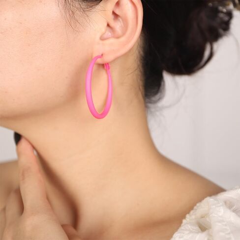 Kercisbeauty Vintage Post Chunky Hoop Earrings Lightweight Sterling Silver Piercing Jewelry for Women Girls in Saudi Arabia
