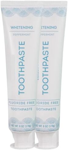 Trader Joe's Toothpaste (2 Count, Peppermint Fluoride Free Whitening Toothpaste) in Saudi Arabia