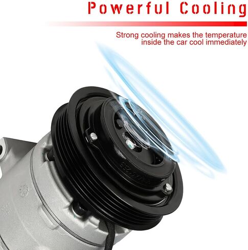 CCIYU A/C Compressor with Clutch A/C Air Compressor for Car 2001-2006 for Hyundai Santa Fe 2.4L,2001-2006 for Kia Magentis 2.4L,2001-2006 for Kia Optima 2.4L Air Conditioning Compressor for C1456 in Saudi Arabia