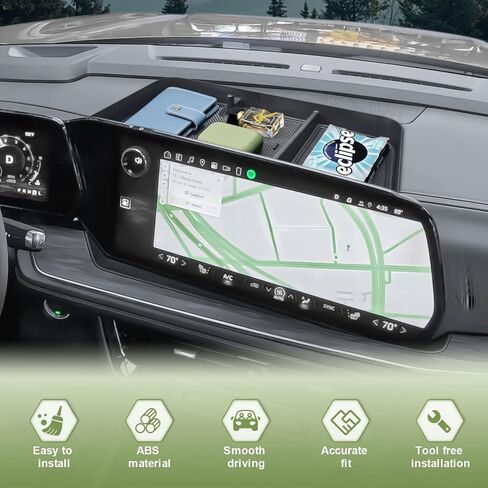 Center Console Dashboard Organizer Compatible with 2025 Chevy Suburban Tahoe Interior Accessories Armrest Dash Storage Box Insert Tray Holder, Fit 17.7-inch Touch-Screen Display Black in Saudi Arabia