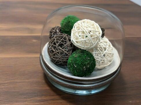 15pcs Decorative Balls for Vase Centerpiece Bowls Orbs Filler Table Decor, 2.4 in Wicker Rattan Balls and Moss Balls Set(Green + Brown + White) in Kuwait