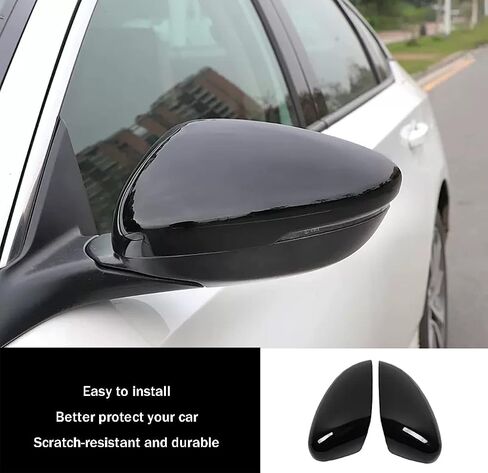 Car Accessories Fit For Honda Accord 10Th 11th 2018 2019 2020 2021 2022 2023 2024 2025 Exterior Car Door Side Rearview Mirror Cover Trims (Black) ABS 2 PCS in Saudi Arabia