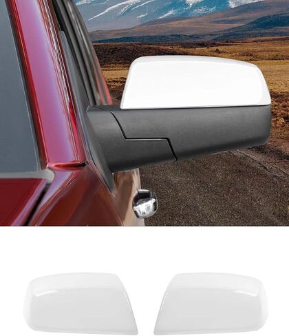 Rearview Mirror Half Caps Covers Compatible with 2014-2018 Chevy Silverado GMC Sierra Tahoe Suburban Left Right Side View Upper Mirror Cover Caps, White in Kuwait