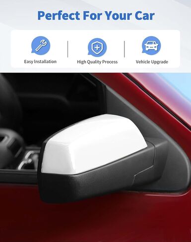 Rearview Mirror Half Caps Covers Compatible with 2014-2018 Chevy Silverado GMC Sierra Tahoe Suburban Left Right Side View Upper Mirror Cover Caps, White in Kuwait