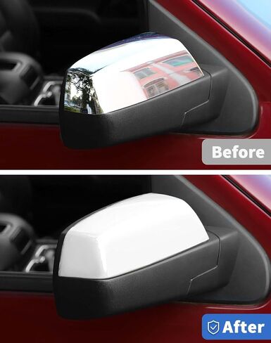 Rearview Mirror Half Caps Covers Compatible with 2014-2018 Chevy Silverado GMC Sierra Tahoe Suburban Left Right Side View Upper Mirror Cover Caps, White in Kuwait