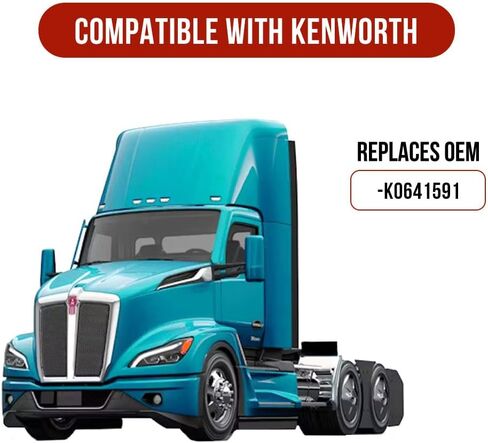 منتجات MyTee Products الوفير الأمامية متوافقة مع Kenworth T600a 1986-2008 - تعزيز الغطاء النهائي للواجهة الأمامية السوداء الشاقية لشاحنات شبه - يحل محل K0641591 ، 564.5901 in Saudi Arabia