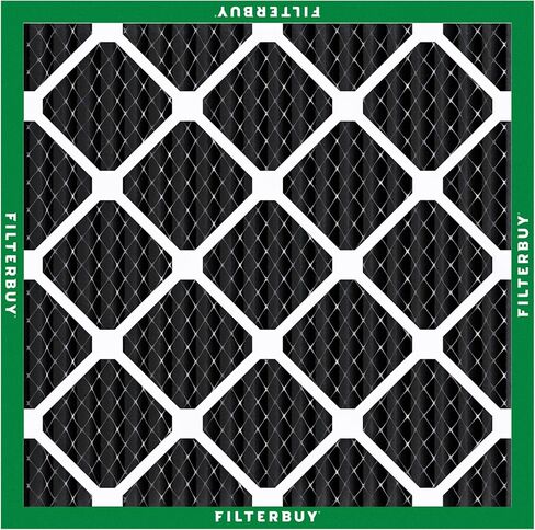 FilterBuy 20x30x1 Filter Merv 8 Odor Eliminator (4 pack) ، HVAC AC Art Filters platters بديل بالكربون المنشط (الحجم الفعلي: 19.63 × 29.63 × 0.75 بوصة) in Kuwait