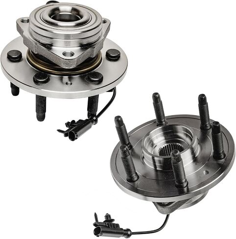 Detroit Axle - 4WD Front Wheel Bearing Hubs Kit for Chevy Silverado Sierra Suburban 1500 Tahoe Yukon Avalanche Cadillac Escalade 2 Wheel Bearing Hubs 2 Lower Ball Joints 4 Tie Rods 2 Boots Replacement in Saudi Arabia