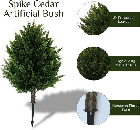 GoceJooo 16.5inch Height Artificial Cypress Topiary – Breathe Life & Lushness into Any Space – Lifelike – UV-Resistant Great for Indoors & Outdoor - Easy to Install – Set of 2.. in Saudi Arabia
