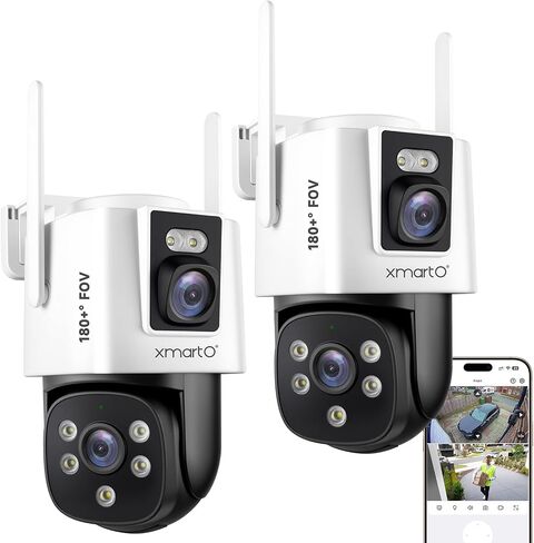 Xmarto [WiFi 6 Camera عديدًا ثنائيًا] 2-in-1 HD WIFI Home Securirty Camera مع تتبع AI ، تكبير الإمالة عمومًا ، نطاق مزدوج 5G/ 2.4G ، إعداد Bluetooth Easy (كاميرا مستقلة مع LAN-LINK ، 2 حزمة) in Saudi Arabia