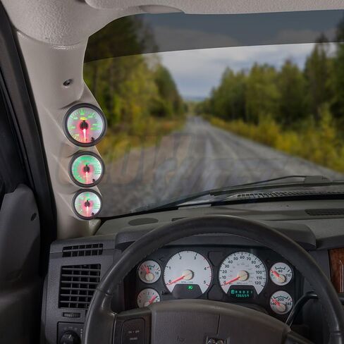 Glowshift Diesel Gauge Package متوافق مع Dodge Ram Cummins 2500 3500 2003-2009 - White 7 Color 60 PSI Boost ، 1500F EGT و 30 PSI PUED PUSSION in Saudi Arabia