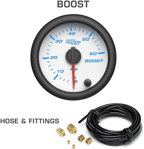 Glowshift Diesel Gauge Package متوافق مع Dodge Ram Cummins 2500 3500 2003-2009 - White 7 Color 60 PSI Boost ، 1500F EGT و 30 PSI PUED PUSSION in Saudi Arabia