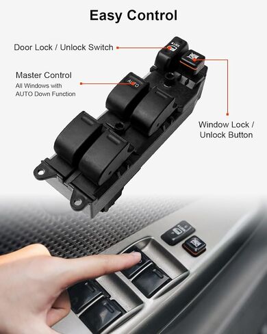 Fully Assembled Window Master Switch and Bezel Driver Side Fit for Toyota Matrix and Pontiac Vibe 2003-2008 Replace 84820AA070, Front Left Door Lock Master Power Window Button Trim Panel and Switch in Saudi Arabia