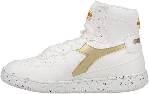 Diadora Mens Mi Basket 2030 High Sneakers Shoes Casual - Gold, White - Size 5.5 M in Saudi Arabia