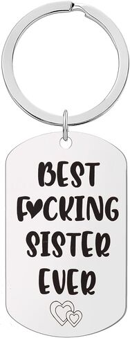 Best Fucking Ever Keychain for Sister Brother Teacher Gifts for Women Men Birthday Gifts for Sister Teacher Brother in Kuwait