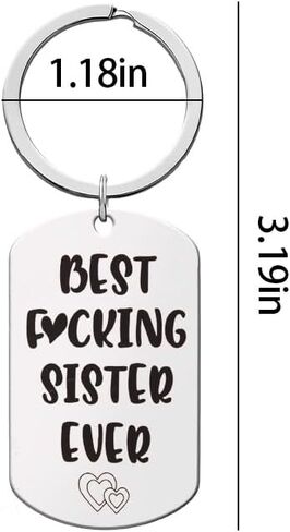 Best Fucking Ever Keychain for Sister Brother Teacher Gifts for Women Men Birthday Gifts for Sister Teacher Brother in Kuwait