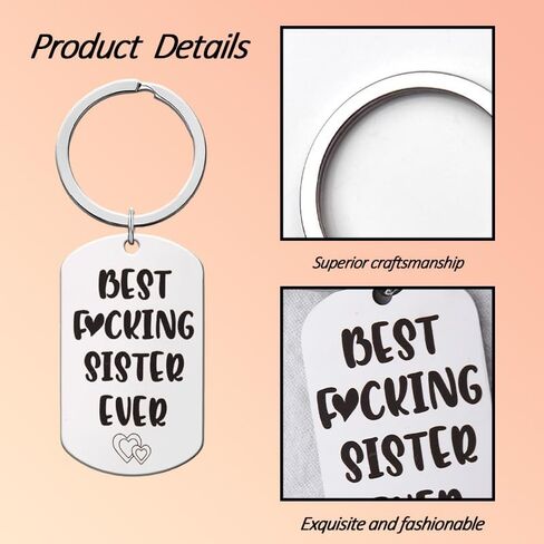 Best Fucking Ever Keychain for Sister Brother Teacher Gifts for Women Men Birthday Gifts for Sister Teacher Brother in Kuwait