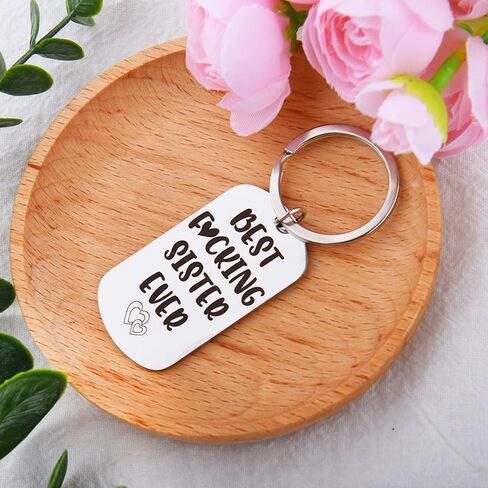 Best Fucking Ever Keychain for Sister Brother Teacher Gifts for Women Men Birthday Gifts for Sister Teacher Brother in Kuwait